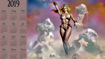 Картинка календари фэнтези поза девушка
