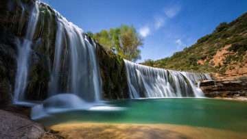 Картинка alcanadre+river+falls aragon spain природа водопады alcanadre river falls