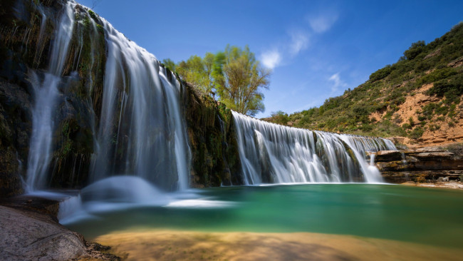 Обои картинки фото alcanadre river falls, aragon, spain, природа, водопады, alcanadre, river, falls