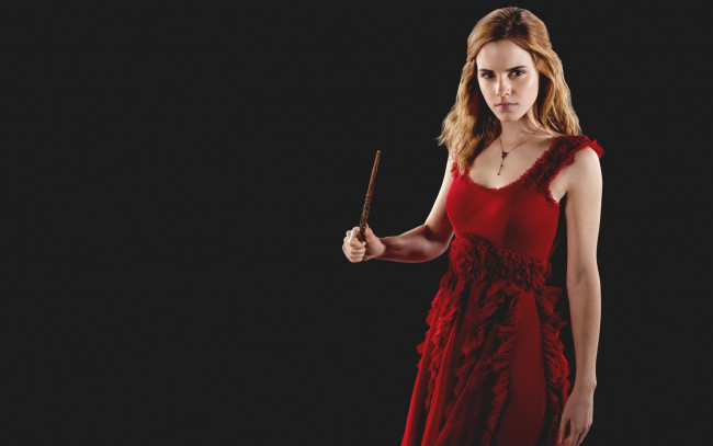 Обои картинки фото Emma Watson, девушки, голливуд, красное, платье, актриса