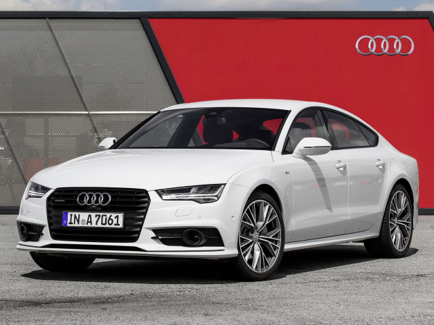 Обои картинки фото автомобили, audi, 3-0, sportback, a7, светлый, 2014г, s-line, quattro, tdi