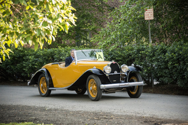 Обои картинки фото bugatti type 44,  1927, автомобили, классика, автопробег, выставка, автошоу