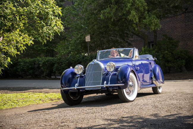 Обои картинки фото talbot-lago t23,  1938, автомобили, talbot, выставка, автошоу, автопробег