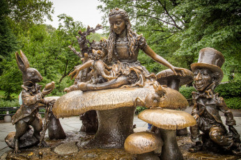 Картинка разное садовые+и+парковые+скульптуры скульптура нью-йорк манхэттен центральный парк алиса в стране чудес new york city manhattan central park alice in wonderland