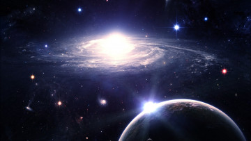 Картинка космос арт planets universe space sci fi галактика планета