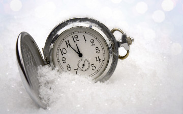 Картинка разное Часы +часовые+механизмы снег