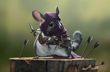 Картинка рисованное животные +мыши +крысы ассасин оружие шиншилла