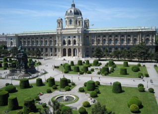 Картинка города вена+ австрия здание парк статуи памятник