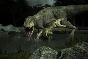 Картинка 3д+графика животные+ animals динозавры