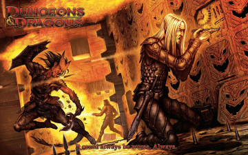 обоя видео игры, dungeons & dragons online, эльф, демон, стена, тайник, защита