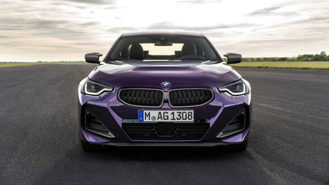 Обои картинки фото bmw m240i xdrive coup 2021, автомобили, bmw, фиолетовый, площадка