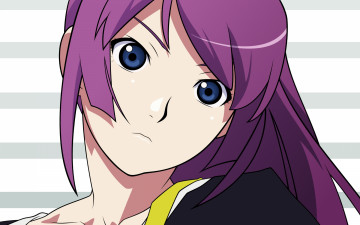 Картинка аниме bakemonogatari senjougahara+hitagi девушка лицо глаза взгляд