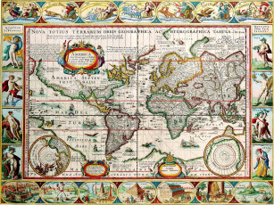 обоя старинная, карта, мира, разное, глобусы, карты, старинный, континенты