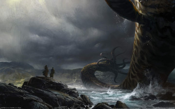 Картинка guild wars видео игры чудовище море монстр