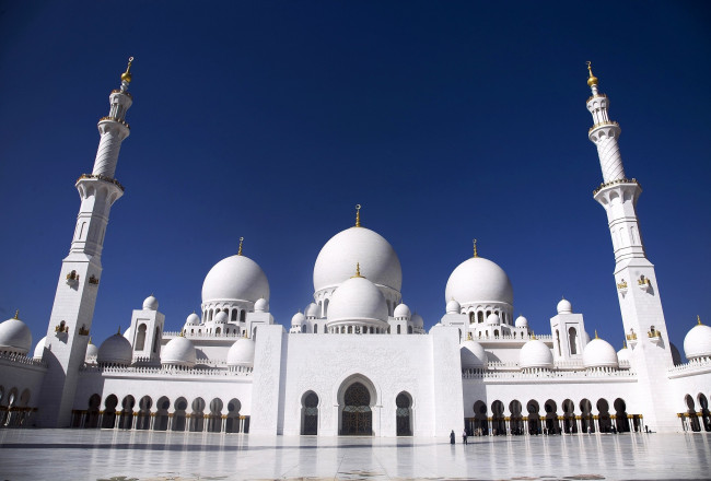 Обои картинки фото мечеть, шейха, заида, абу, даби, оаэ, города, минарет, ислам, купола, белый