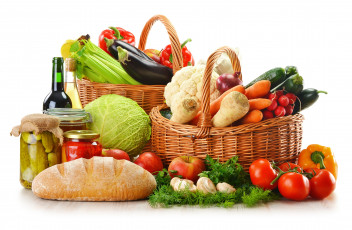 обоя еда, овощи, витамины, томаты, хлеб, консервация, помидоры, качабки, зелень, чеснок, морковь