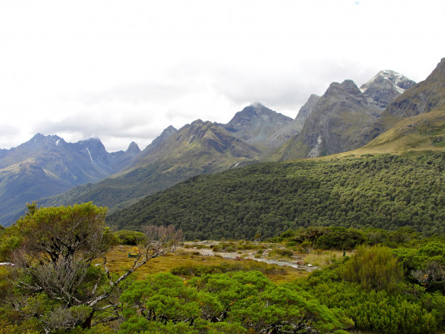 Обои картинки фото fiordland, national, park, новая, зеландия, природа, горы