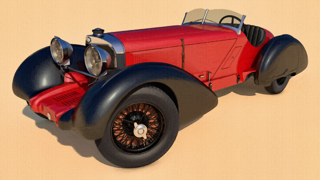 Обои картинки фото автомобили, рисованные, benz, 710, mercedes, 1930