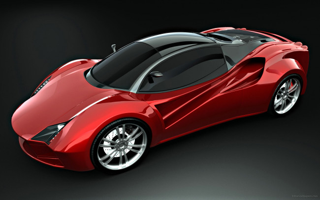 Обои картинки фото ferrari, red, concept, автомобили, 3д