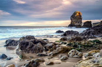 Картинка природа побережье скала камни пляж океан