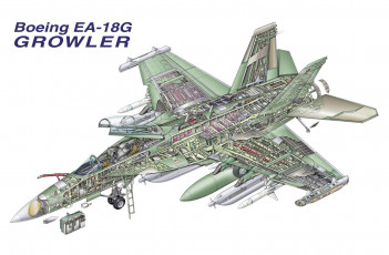 Картинка авиация 3д рисованые v-graphic палубный гроулер growler boeing ea-18 самолёт