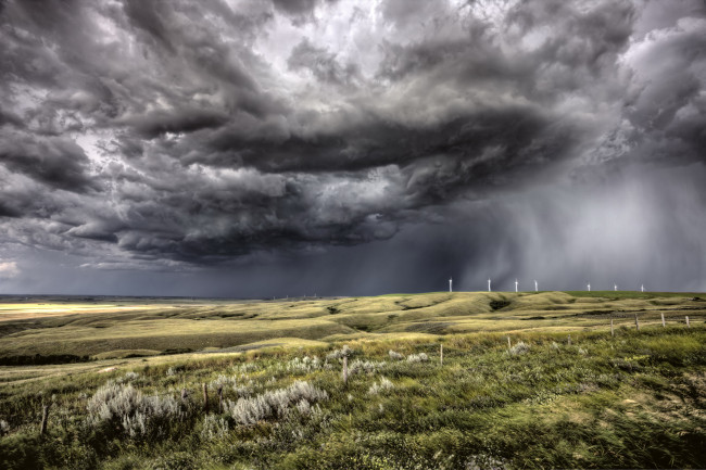Обои картинки фото природа, луга, облака, небо, канада, трава