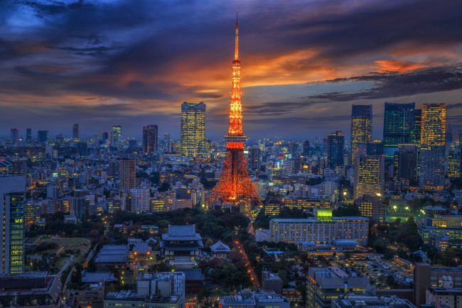 Обои картинки фото tokyo, города, токио , Япония, рассвет