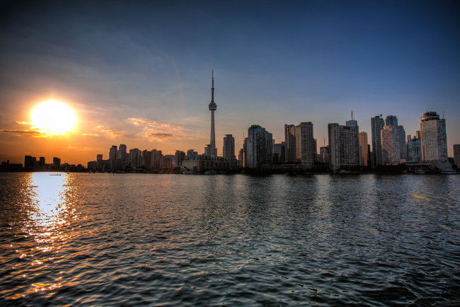 Обои картинки фото toronto sunset, города, торонто , канада, рассвет