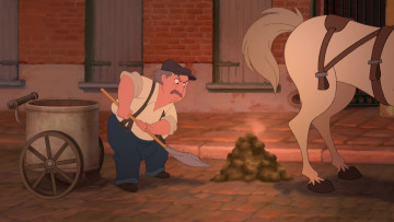 Картинка мультфильмы the+princess+and+the+frog лопата навоз мужчина лошадь