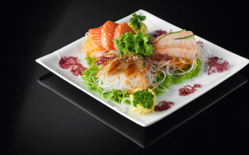 Картинка еда рыба +морепродукты +суши +роллы морепродукты нарезка лимон