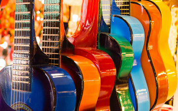обоя музыка, -музыкальные инструменты, colorful, guitars, гитара