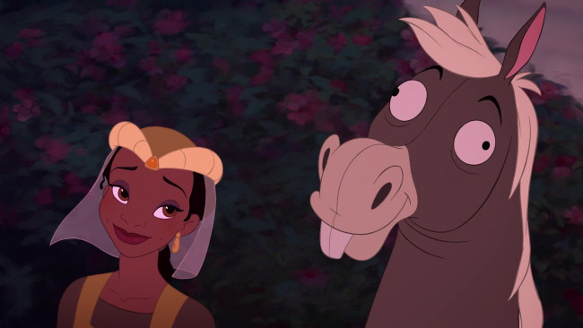 Обои картинки фото мультфильмы, the princess and the frog, лошадь, девушка