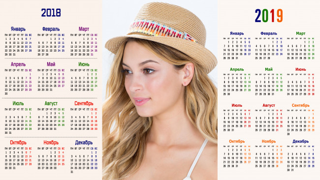 Обои картинки фото календари, девушки, взгляд, шляпа, лицо