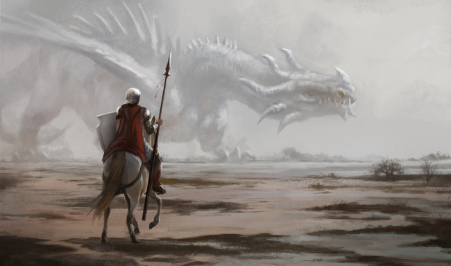 Обои картинки фото фэнтези, драконы, фон, мужчина, дракон, конь