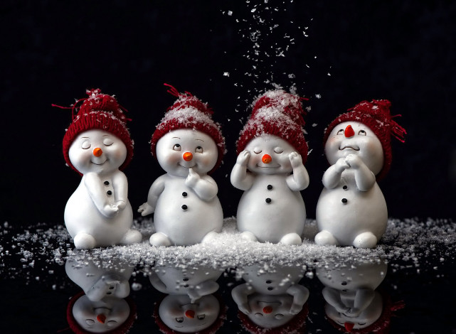 Обои картинки фото праздничные, снеговики, забавные