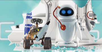 обоя wall-e , 2008, мультфильмы, wall-e, wall, e, pixar, animation, studios, disney, cgi, eve