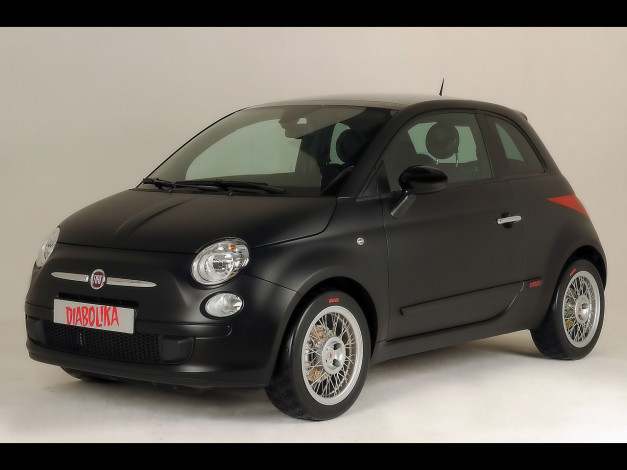 Обои картинки фото 2009, studiotorino, fiat, 500, diabolika, автомобили