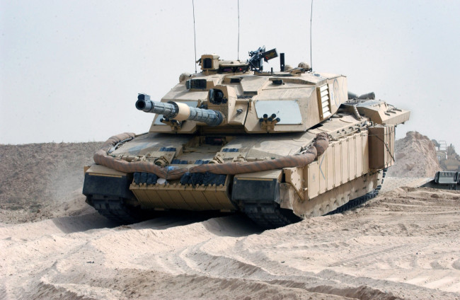 Обои картинки фото техника, военная, великобритания, challenger, 2, пустыня, танк