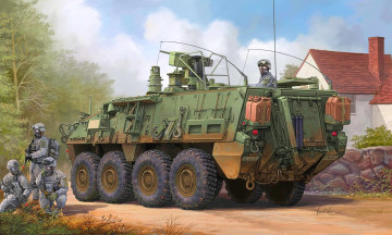 Картинка рисованные армия stryker m1135 nbc бронетранспортёр vincent wai