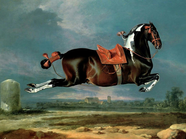 Обои картинки фото рисованные, johann, georg, hamilton, лошадь
