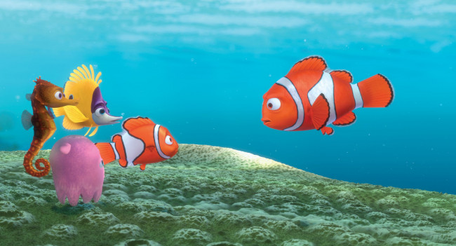 Обои картинки фото finding, nemo, мультфильмы, в, поисках, немо