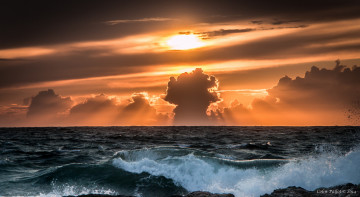 Картинка природа восходы закаты волны море облака закат небо