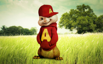 обоя мультфильмы, alvin and the chipmunks,  the squeakquel, улыбка, кепка