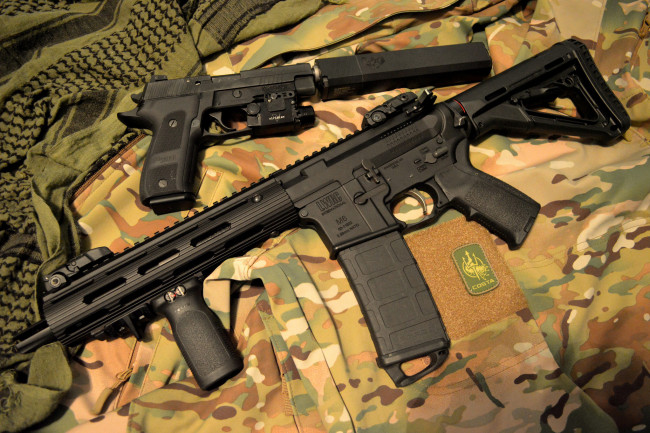 Обои картинки фото оружие, пистолет, глушитель, карабин, lwrc, m6
