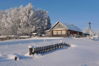 Картинка города -+здания +дома зима снег дом