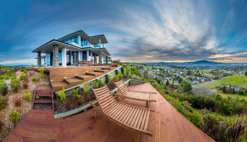 обоя rotorua museum, города, - памятники,  скульптуры,  арт-объекты, холм, музей, обзор