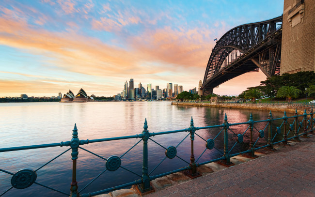 Обои картинки фото sydney, города, сидней , австралия, гавань, набережная, мост