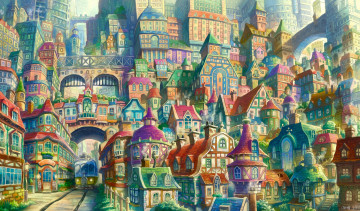 Картинка рисованное города город