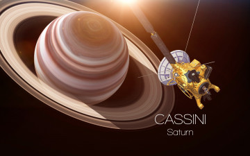 обоя космос, сатурн, saturn, satellite, cassini