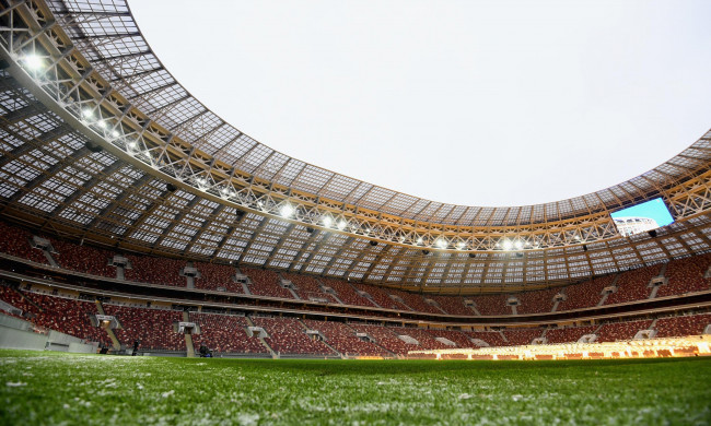 Обои картинки фото спорт, стадионы, главный, стадион, страны, футбол, лужники, luzhniki, stadium, трибуна, россия, трибуны, газон